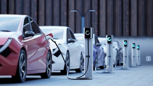 Electric Car Charging stock photo